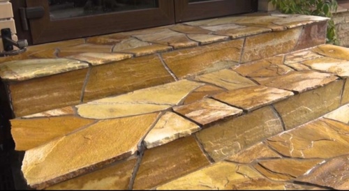 Плитняк златолит жёлтый золотистый для отмостки купить в Нальчике