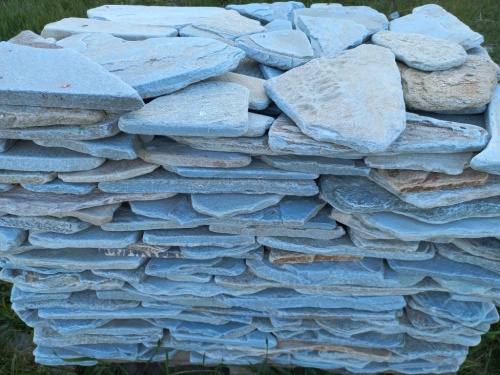 Плитняк златолит зелёный галтованный для цоколя купить в Нальчике