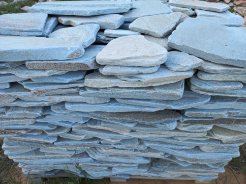 Плитняк златолит зелёный галтованный для цоколя купить в Нальчике